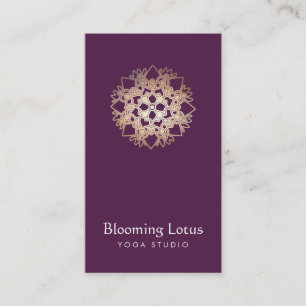 Yoga Instructor Gold Lotus Lila Visitenkarte