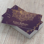 Yoga Instructor Gold Lotus Mandala Vintag Lila Visitenkarte<br><div class="desc">Yoga Instructor Gold Lotus Mandala Vintage Lila Visitenkarten.</div>
