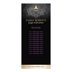 Yoga Instructor Gold Mandala Lotus Elegantes Schwa Werbekarte