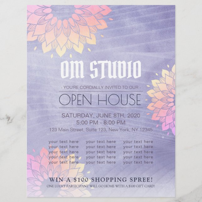Yoga Instructor Gold Mandala Open House Flyer (Vorne)
