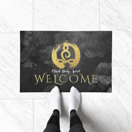 Yoga Instructor Gold Meditation Posture Zen Symbol Fußmatte