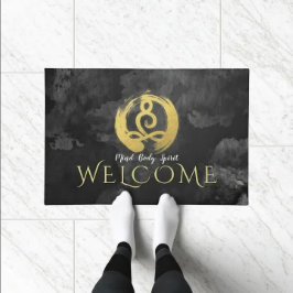 Yoga Instructor Gold Meditation Posture Zen Symbol Fußmatte