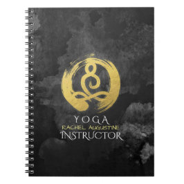 Yoga Instructor Gold Meditation Posture Zen Symbol Notizblock