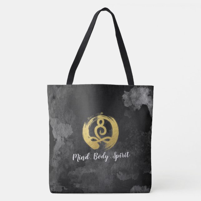 Yoga Instructor Gold Meditation Posture Zen Symbol Tasche (Vorderseite)