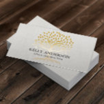 Yoga Instructor Gold Tree Elegante Linen Visitenkarte<br><div class="desc">Yoga Instructor Gold Tree Elegante Linen Business Cards.</div>