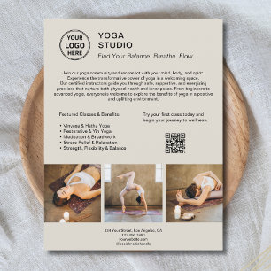 Yoga-Instructor Lehrer Werbe- Geschäftsflyer Flyer