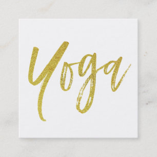* Yoga Instructor Lehrer White Gold Moderne Quadratische Visitenkarte