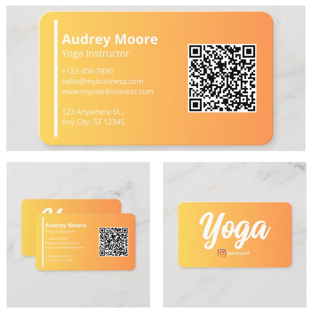 Yoga Instructor Lehrer Yoga Studios Beruflich Visitenkarte (Yoga Instructor Teachers Yoga Studios Professional Business Card
)
