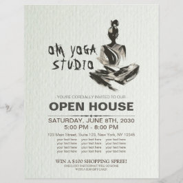 Yoga Instructor Lotus Meditation Pose Pinselstrich Flyer