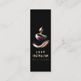 Yoga Instructor Lotus Meditation Pose Pinselstrich Mini Visitenkarte