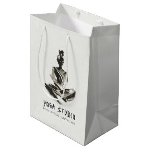 Yoga Instructor Lotus Meditation Pose Pinselstrich Mittlere Geschenktüte