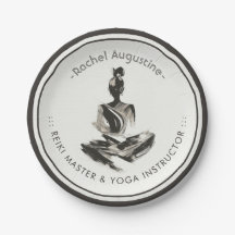 Yoga Instructor Lotus Meditation Pose Pinselstrich