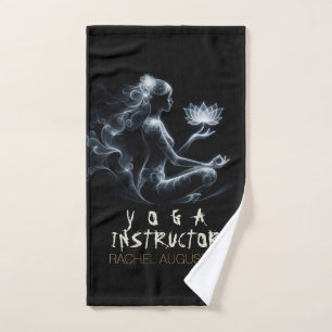 Yoga Instructor Lotus Medizin Pose Glühen Nebel Badhandtuch Set