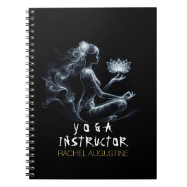 Yoga Instructor Lotus Medizin Pose Glühen Nebel Notizblock