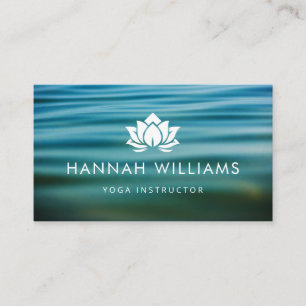 Yoga Instructor Lotus Ocean Waves Business Card Visitenkarte