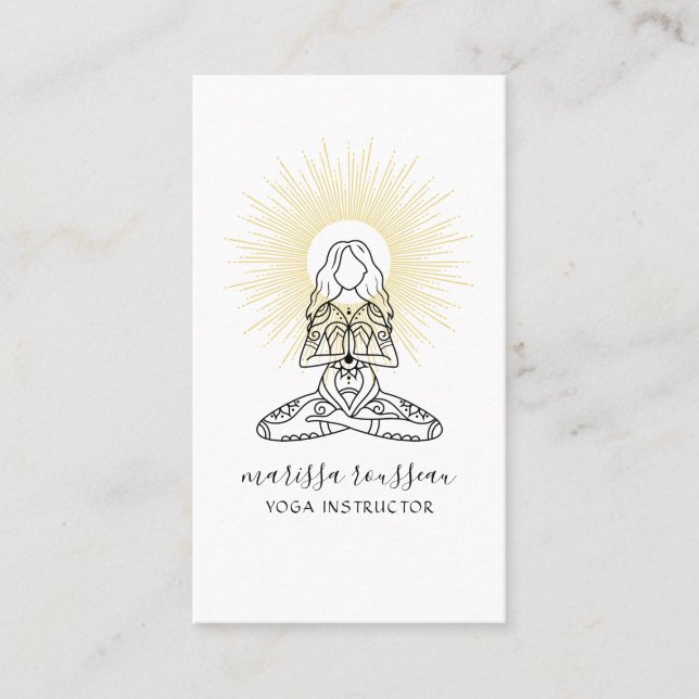 Yoga Instructor Lotus Pose Business Card Visitenkarte (Vorderseite)