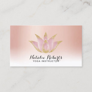 Yoga Instructor Lotus Rose Gold Pastell Salon Well Visitenkarte