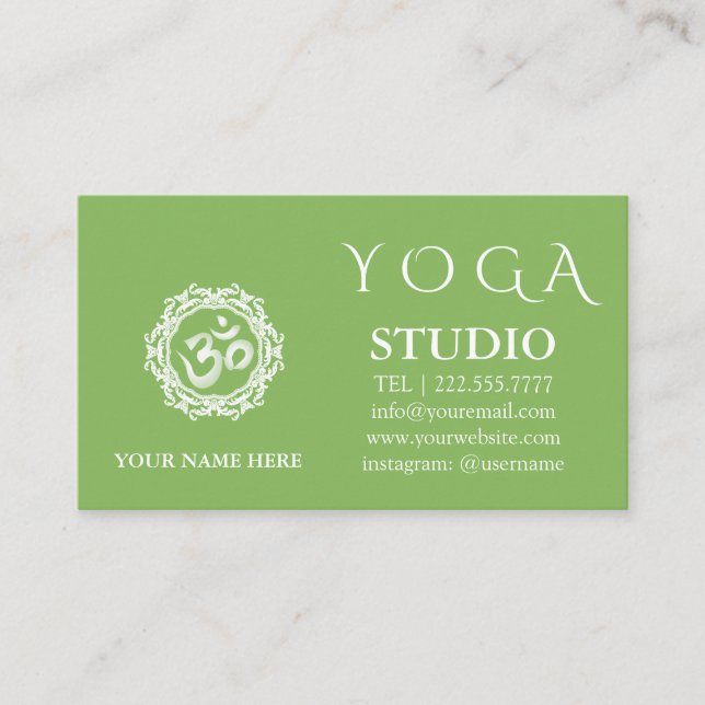 Yoga Instructor Mandala Vintag Visitenkarte (Vorderseite)