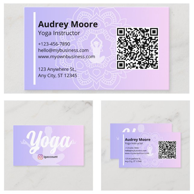 Yoga Instructor Mandala Visitenkarte (Yoga Instructor Mandala Business Card
)