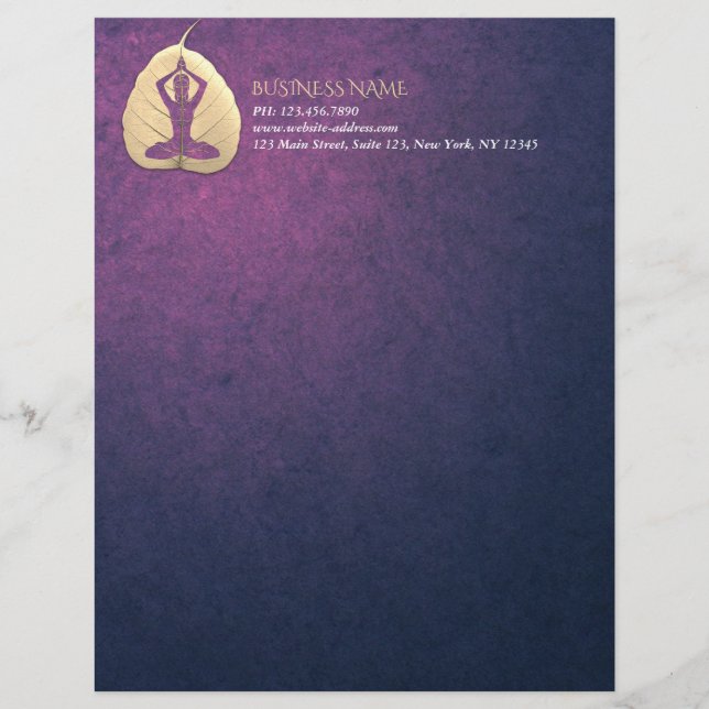 YOGA Instructor Meditation Pose Bodhi Leaf Cut Art Briefbogen (Vorderseite)