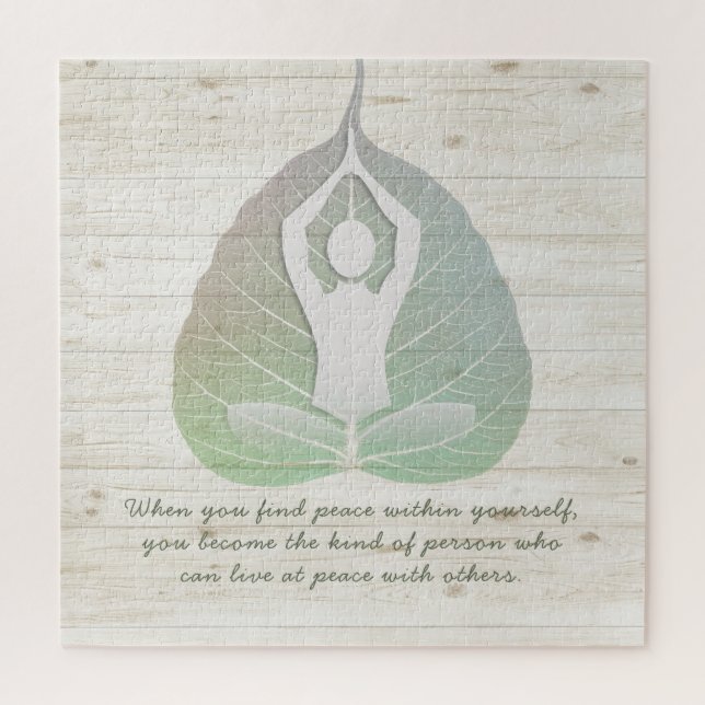 Yoga Instructor Meditation Pose Bodhi Leaf Quotes (Vertikal)