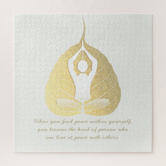 Yoga Instructor Meditation Pose Bodhi Leaf Quotes  (Vertikal)