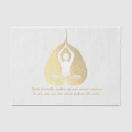 Yoga Instructor Meditation Pose Bodhi Leaf Quotes Seidenpapier