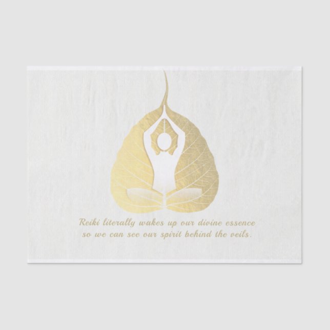 Yoga Instructor Meditation Pose Bodhi Leaf Quotes Seidenpapier (Vorderseite)