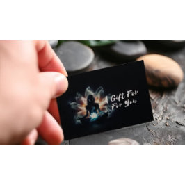 Yoga Instructor Meditation Pose Glühen Mist Lotus Rabattkarte