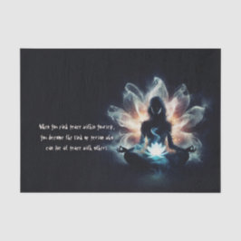 Yoga Instructor Meditation Pose Glühen Mist Lotus Seidenpapier