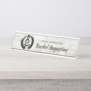 Yoga Instructor Meditation Pose Healer ZEN Symbol Schreibtischnamensplakette