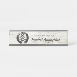 Yoga Instructor Meditation Pose Healer ZEN Symbol Schreibtischnamensplakette