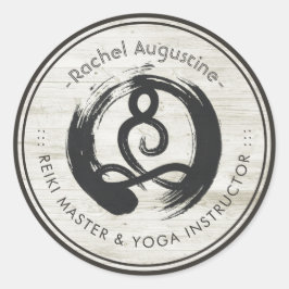 Yoga Instructor Meditation Pose Life Coach Healer Runder Aufkleber
