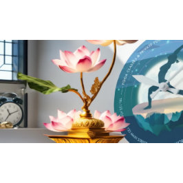 Yoga Instructor Meditation Pose Moon Flying Island Runde Wanduhr