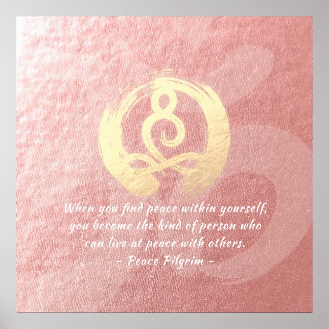 Yoga Instructor Meditation Pose Quotes Zen OM-Zeic Poster (Vorne)