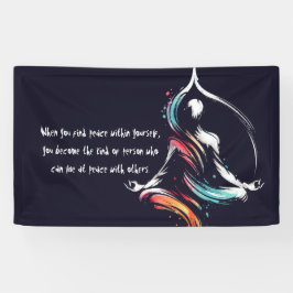 Yoga Instructor Meditation Pose Schlaganfall Zitat Banner