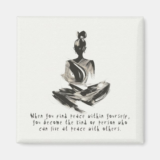 Yoga Instructor Meditation Pose Schlaganfall Zitat Magnet (Vorne)