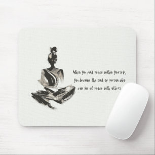 Yoga Instructor Meditation Pose Schlaganfall Zitat Mousepad