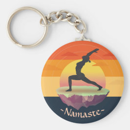 Yoga Instructor Meditation Pose Sun Flying Island Schlüsselanhänger