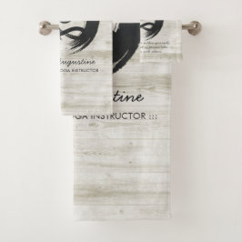 Yoga Instructor Meditation Pose Zen Symbol Quotes Badhandtuch Set