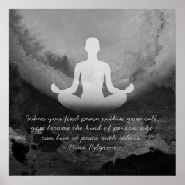 Yoga Instructor Meditation Pose Zen Symbol Quotes Poster