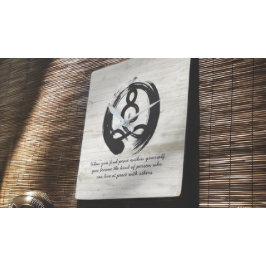 Yoga Instructor Meditation Pose Zen Symbol Quotes Quadratische Wanduhr