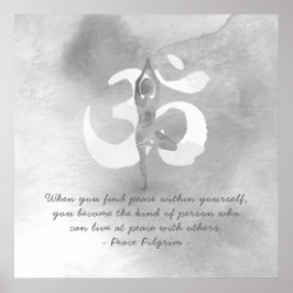 YOGA Instructor Meditation Tree Pose Om Sign Quote Poster