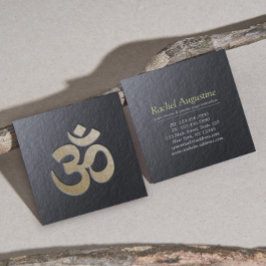Yoga Instructor, mit dem Symbol OM Symbol in Schwa Quadratische Visitenkarte