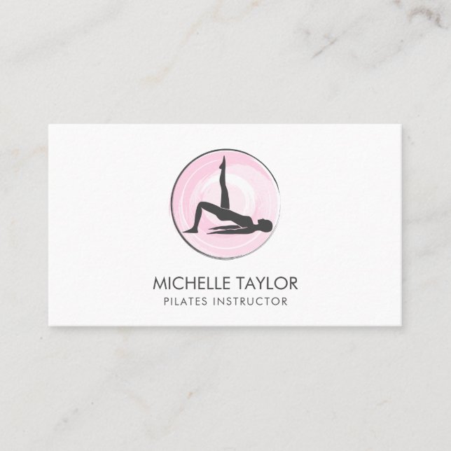 Yoga Instructor Pilates Fitness Moderner Namaste B Visitenkarte (Vorderseite)