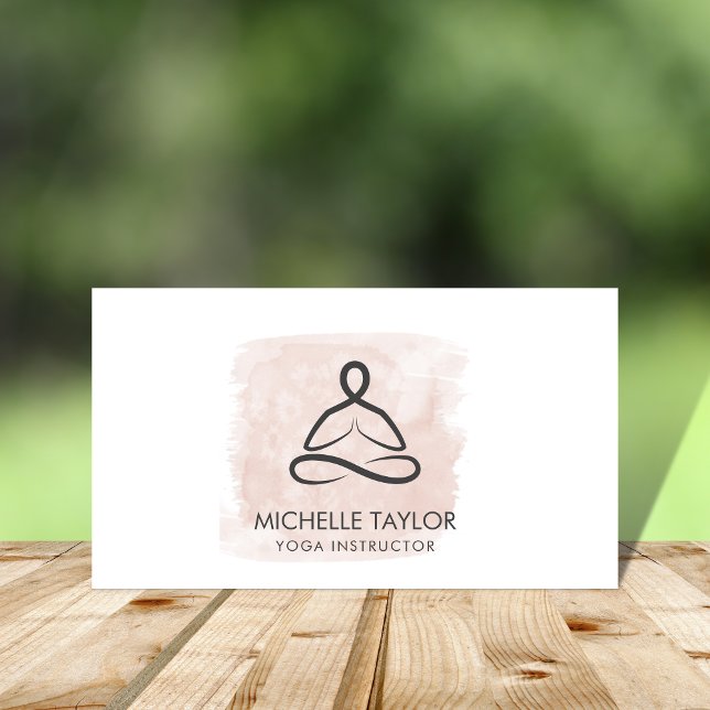 Yoga Instructor Pilates Fitness Modernes Rosa Visitenkarte (Von Creator hochgeladen)