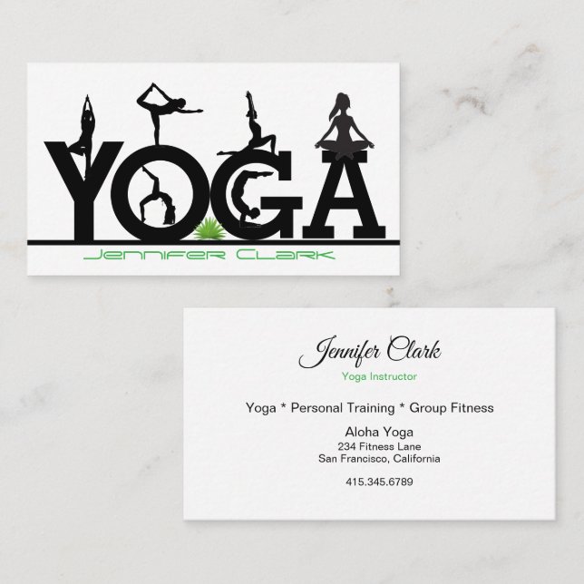 Yoga Instructor & Posen Visitenkarte (Vorne/Hinten)
