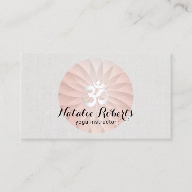 Yoga Instructor Rose Gold Spirale Lotus Visitenkarte (Vorderseite)