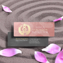 Yoga Instructor Silver Gold Meditation Pose ZEN OM Mini Visitenkarte