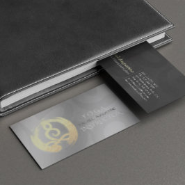 Yoga Instructor Silver Gold Meditation Pose ZEN OM Visitenkarte